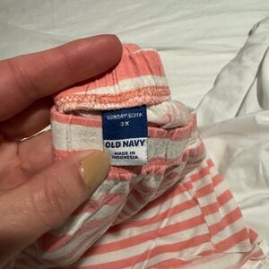 Old Navy Coral & White Striped women Pajama Pants
